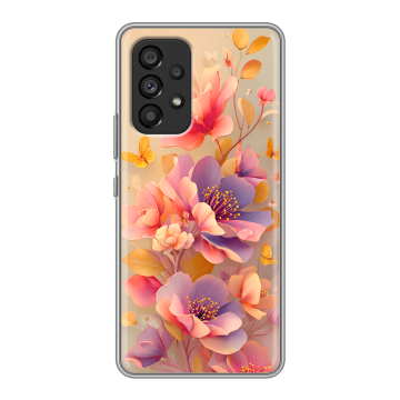 Силиконовый чехол на Samsung Galaxy A53 5G с принтом Цветы и бабочки