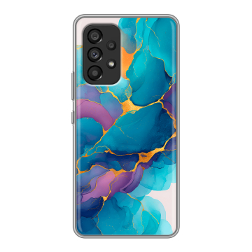 Силиконовый чехол на Samsung Galaxy A53 5G с принтом Мрамор блестки