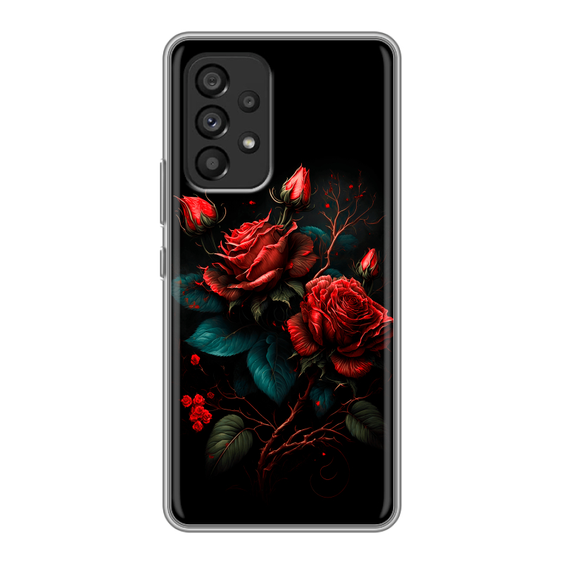 Силиконовый чехол на Samsung Galaxy A53 5G с принтом Розы красные Силиконовый чехол на Samsung Galaxy A53 5G с принтом Розы красные