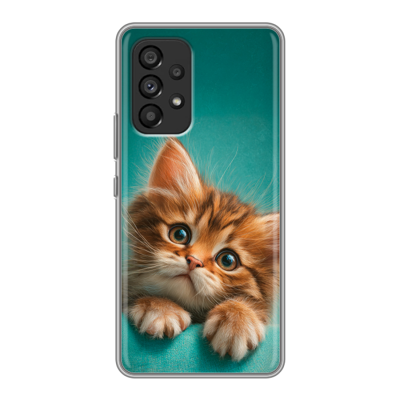 Силиконовый противоударный чехол на Samsung Galaxy A53 5G с принтом котенок Силиконовый противоударный чехол на Samsung Galaxy A53 5G с принтом котенок