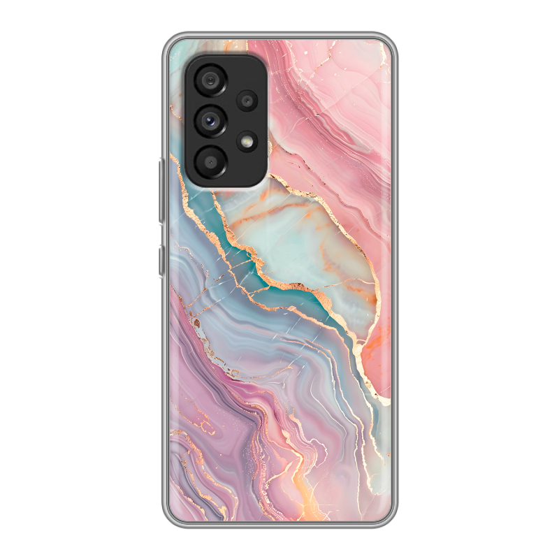 Силиконовый чехол на Samsung Galaxy A53 5G с принтом розовый мрамор Силиконовый чехол на Samsung Galaxy A53 5G с принтом розовый мрамор