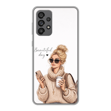 Силиконовый чехол на Samsung Galaxy A73 5G с принтом женский Силиконовый чехол на Samsung Galaxy A73 5G с принтом женский