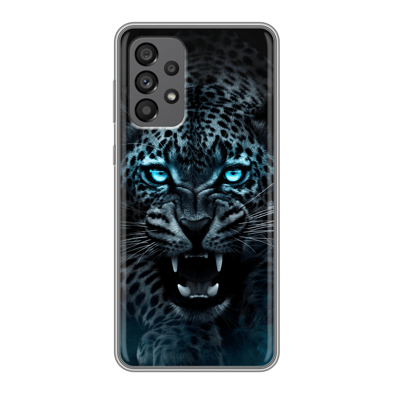 Силиконовый чехол на Samsung Galaxy A73 5G с принтом Темный леопард Силиконовый чехол на Samsung Galaxy A73 5G с принтом Темный леопард