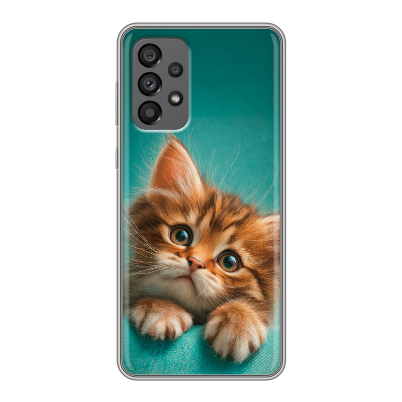 Силиконовый чехол на Samsung Galaxy A73 5G с принтом котенок Силиконовый чехол на Samsung Galaxy A73 5G с принтом котенок