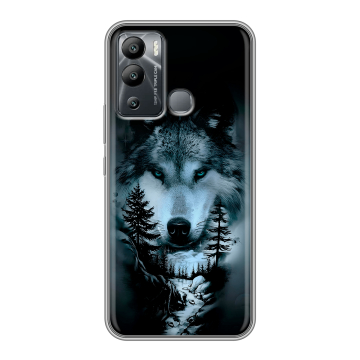 Силиконовый чехол на Infinix Hot 12i с принтом Лесной волк