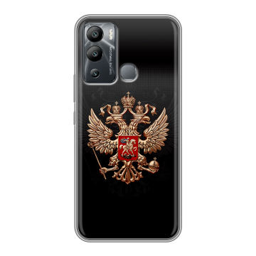 Силиконовый чехол на Infinix Hot 12i с принтом Герб России