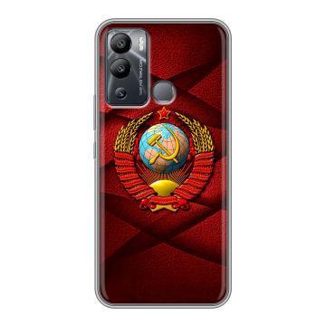 Силиконовый чехол на Infinix Hot 12i с принтом Герб СССР