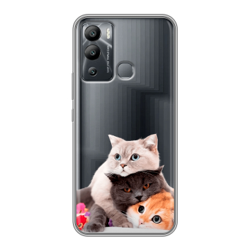 Силиконовый чехол на Infinix Hot 12i с принтом Кошки