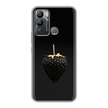 Силиконовый чехол на Infinix Hot 12i с принтом Черная клубника
