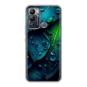 Силиконовый чехол на Infinix Hot 12i с принтом Листья