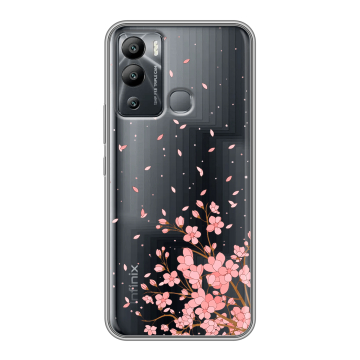 Силиконовый чехол на Infinix Hot 12i с принтом Ветка сакуры
