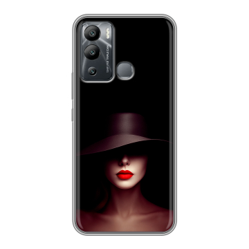 Силиконовый чехол на Infinix Hot 12i с принтом Девушка в шляпе