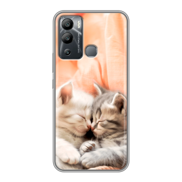 Силиконовый чехол на Infinix Hot 12i с принтом Котята