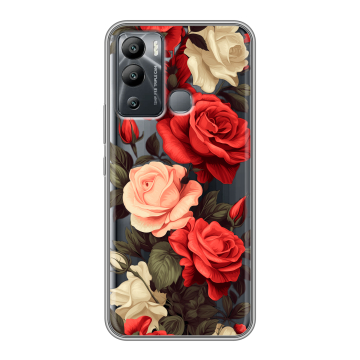 Силиконовый чехол на Infinix Hot 12i с принтом Розы
