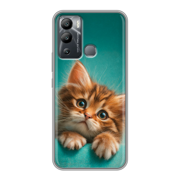 Силиконовый чехол на Infinix Hot 12i с принтом котенок