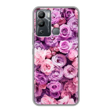 Силиконовый чехол на Infinix Hot 12i с принтом лавандовые розы