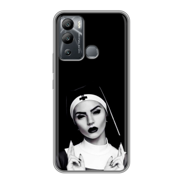 Силиконовый чехол на Infinix Hot 12i с принтом монашка