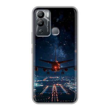 Силиконовый чехол на Infinix Hot 12i с принтом самолет