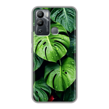 Силиконовый чехол на Infinix Hot 12i с принтом Листья