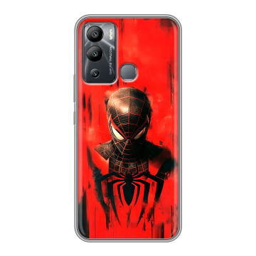 Силиконовый чехол на Infinix Hot 12i с принтом человек паук spiderman