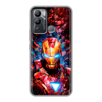 Силиконовый чехол на Infinix Hot 12i с принтом Железный человек Ironman