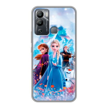 Силиконовый чехол на Infinix Hot 12i с принтом Холодное сердце Frozen