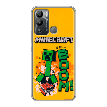Силиконовый чехол на Infinix Hot 12i с принтом Майнкрафт Minecraft