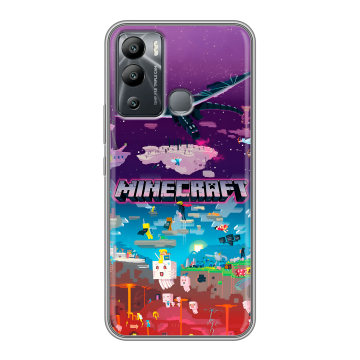 Силиконовый чехол на Infinix Hot 12i с принтом Майнкрафт Minecraft