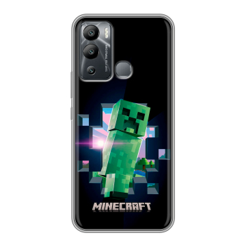Силиконовый чехол на Infinix Hot 12i с принтом Майнкрафт Minecraft