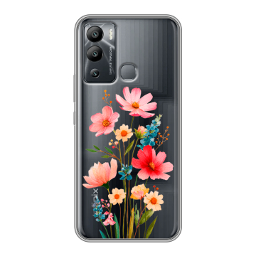 Силиконовый чехол на Infinix Hot 12i с принтом Цветы