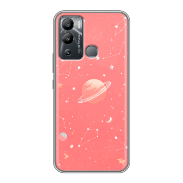 Силиконовый чехол на Infinix Hot 12i с принтом Розовый космос