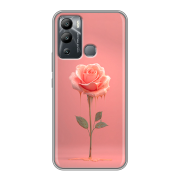 Силиконовый чехол на Infinix Hot 12i с принтом Розовая роза