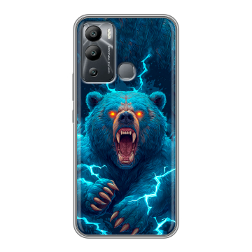Силиконовый чехол на Infinix Hot 12i с принтом Медведь