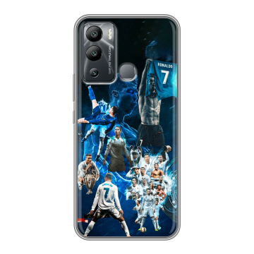 Силиконовый чехол на Infinix Hot 12i с принтом Реал Роналдо