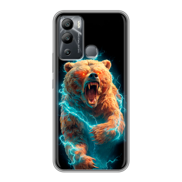 Силиконовый чехол на Infinix Hot 12i с принтом Медведь