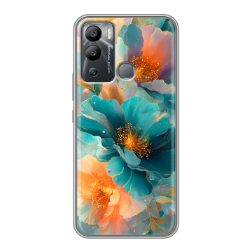 Силиконовый чехол на Infinix Hot 12i с принтом Цветы