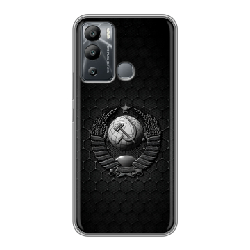 Силиконовый чехол на Infinix Hot 12i с принтом Герб Флаг СССР