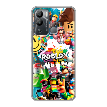 Силиконовый чехол на Infinix Hot 12i с принтом Roblox Роблокс