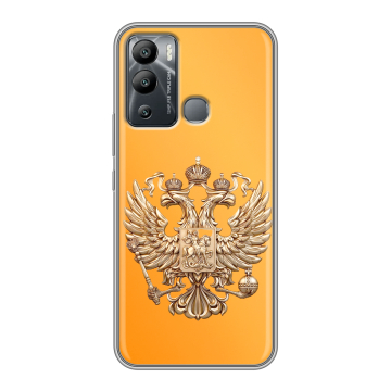 Силиконовый чехол на Infinix Hot 12i с принтом Герб Флаг России