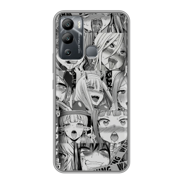 Силиконовый чехол на Infinix Hot 12i с принтом Ahegao Ахегао Аниме
