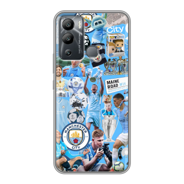 Силиконовый чехол на Infinix Hot 12i с принтом Man City Манчестер Сити