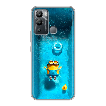 Силиконовый чехол на Infinix Hot 12i с принтом Миньоны