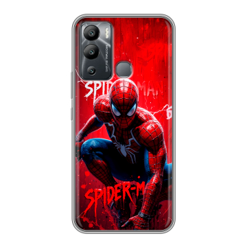 Силиконовый чехол на Infinix Hot 12i с принтом Spiderman Человек паук