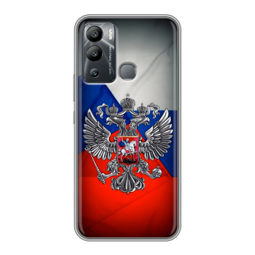Силиконовый чехол на Infinix Hot 12i с принтом Флаг России