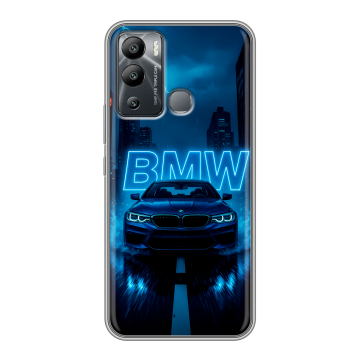 Силиконовый чехол на Infinix Hot 12i с принтом BMW БМВ