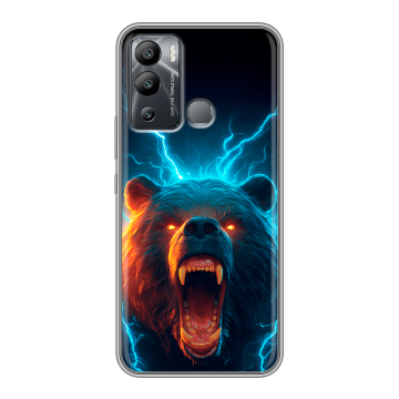 Силиконовый чехол на Infinix Hot 12i с принтом Медведь