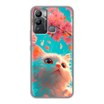 Силиконовый чехол на Infinix Hot 12i с принтом Красивый кот