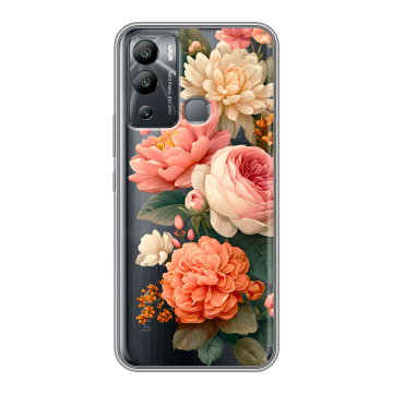 Силиконовый чехол на Infinix Hot 12i с принтом цветы
