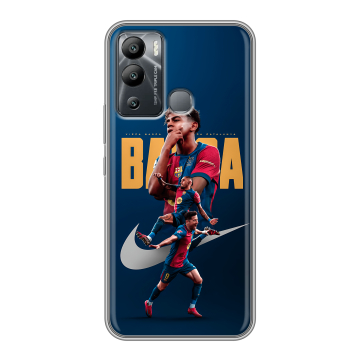 Силиконовый чехол на Infinix Hot 12i с принтом Барселона Barca Yamal 