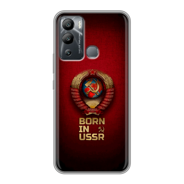 Силиконовый чехол на Infinix Hot 12i с принтом Флаг Герб СССР